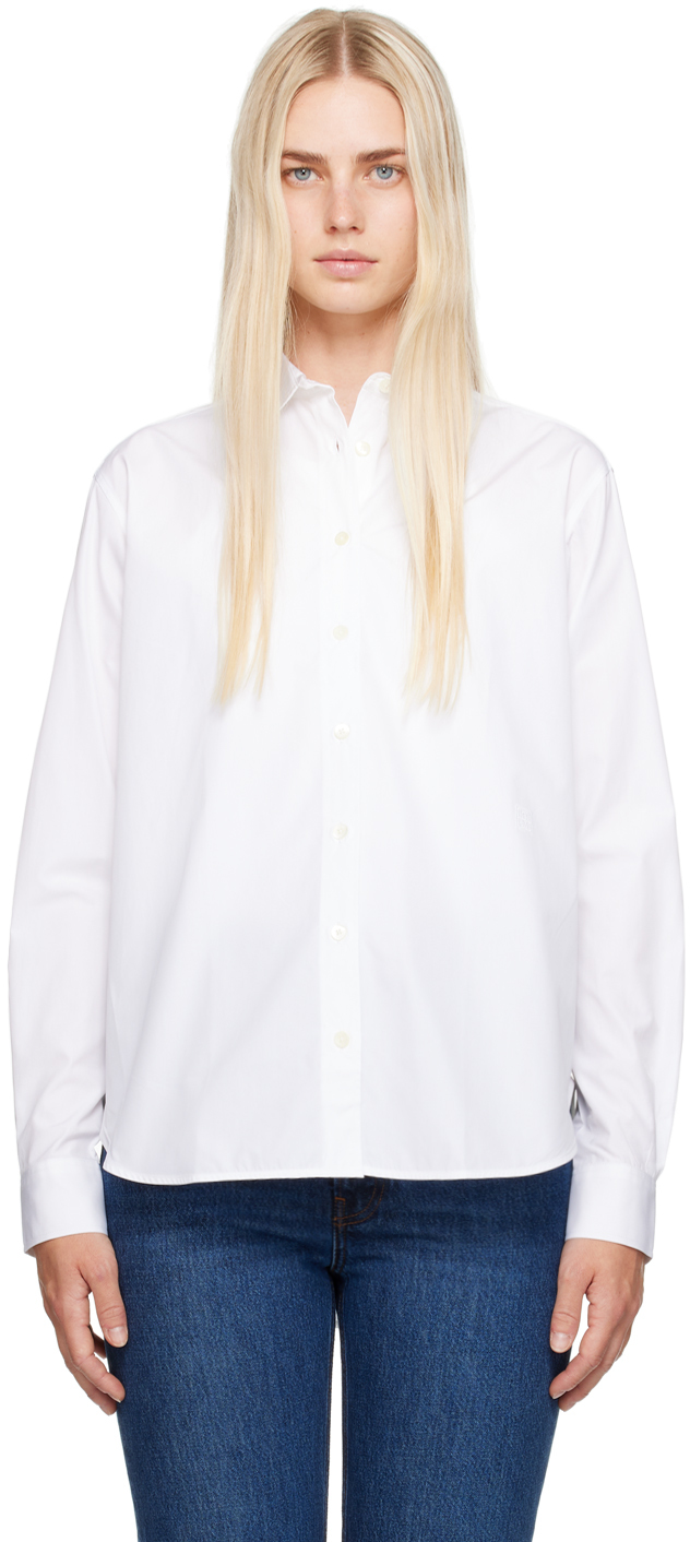 Shop Totême White Signature Shirt In 100 White