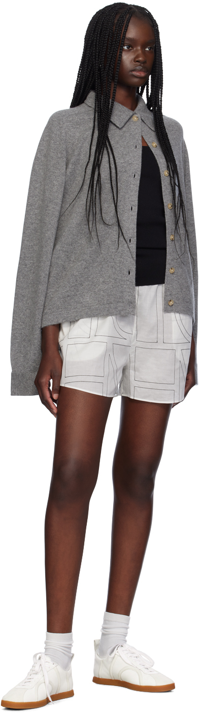 Totême Gray Raglan-sleeve Cardigan In 074 Grey Melange