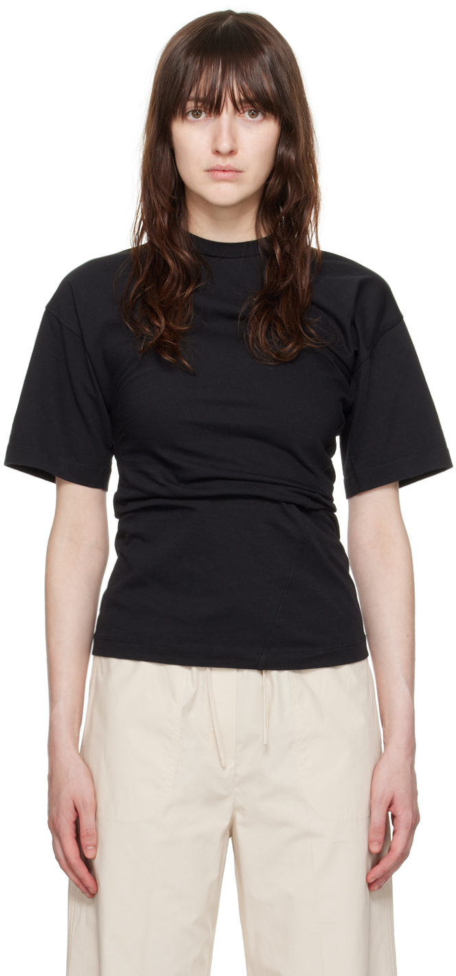 Black Twisted T-Shirt by TOTEME on Sale