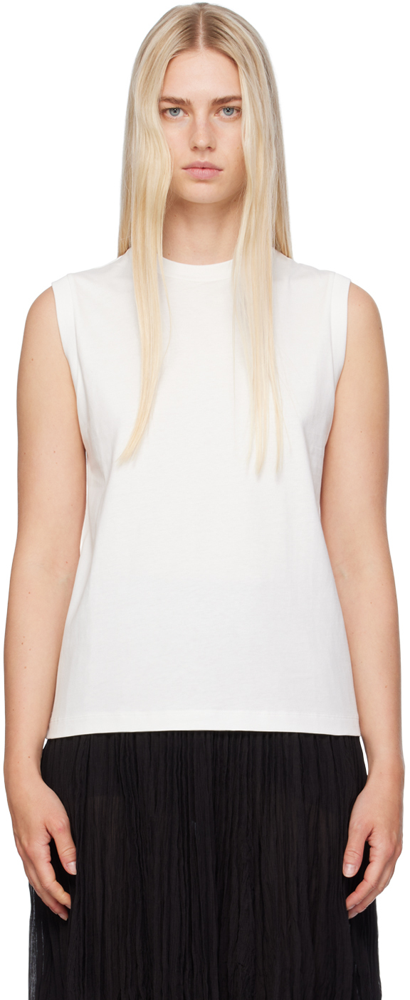 Shop Totême Off-white Relaxed Sleeveless Tank Top In 059 Off White