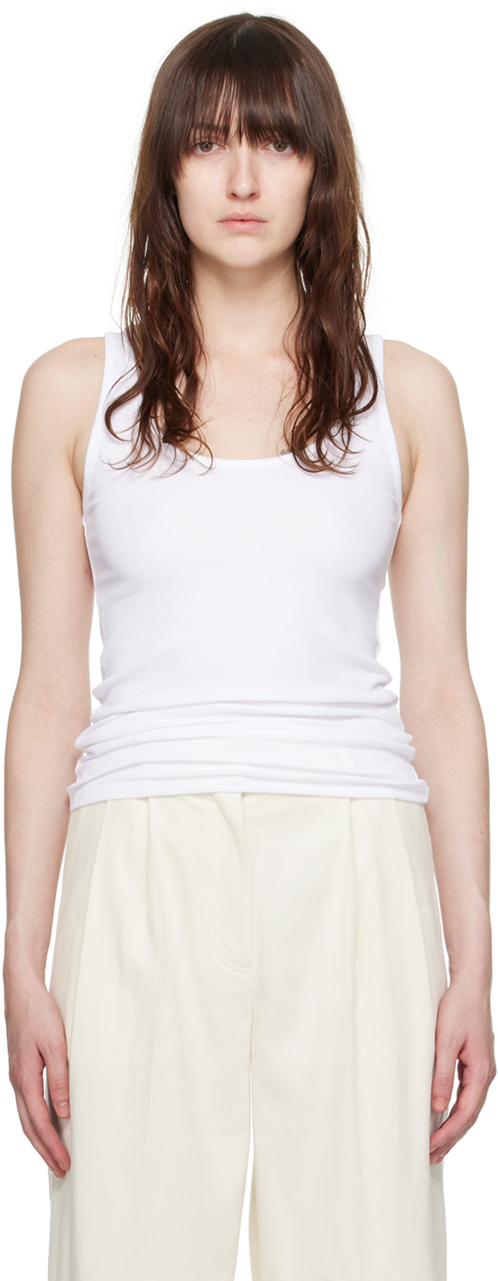 Shop Totême White Classic Tank Top In 047 White