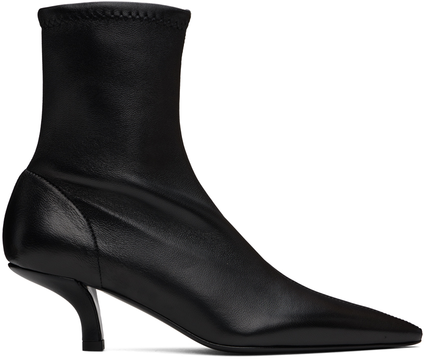 Shop Totême Black 'the Heeled Sock' Boots In Black 001