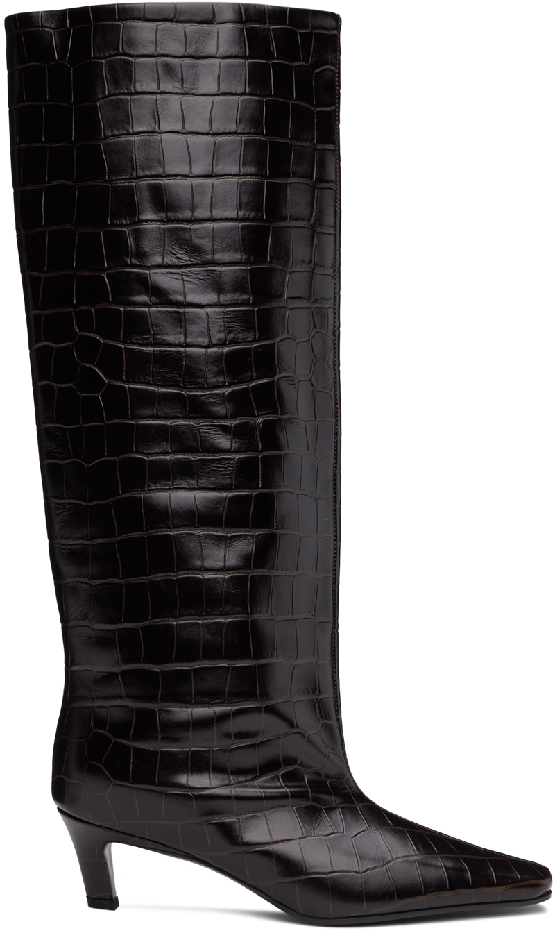 TOTEME: Brown 'The Wide Shaft' Boots | SSENSE Canada TOTEME: Brown 'The Wide Shaft' Boots | SSENSE Canada
