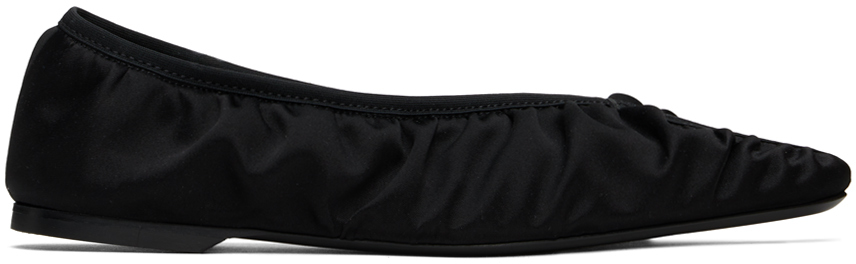 Shop Totême Black 'the Gathered' Ballerina Flats In 001 Black