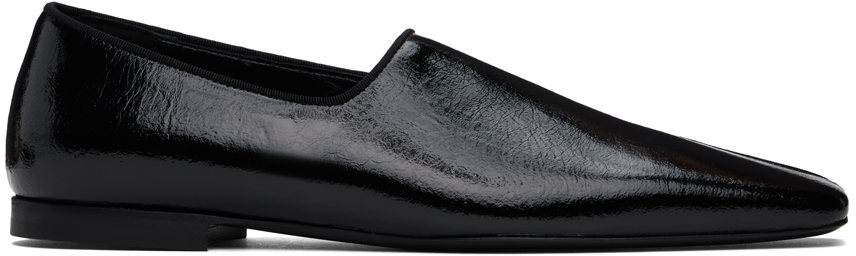 Shop Totême Black 'the Piped' Loafers In Black 001