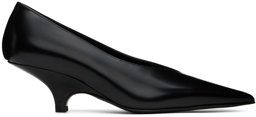 Black 'The Wedge' Heels by TOTEME on Sale