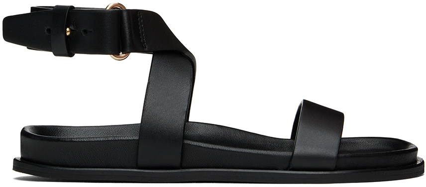 Black 'The Leather Chunky' Sandals