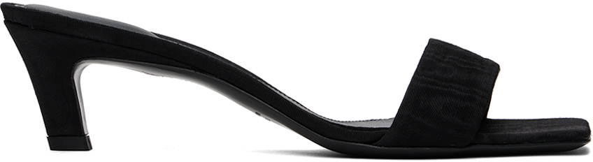 Shop Totême Black 'the Mule' Heeled Sandals In 001 Black