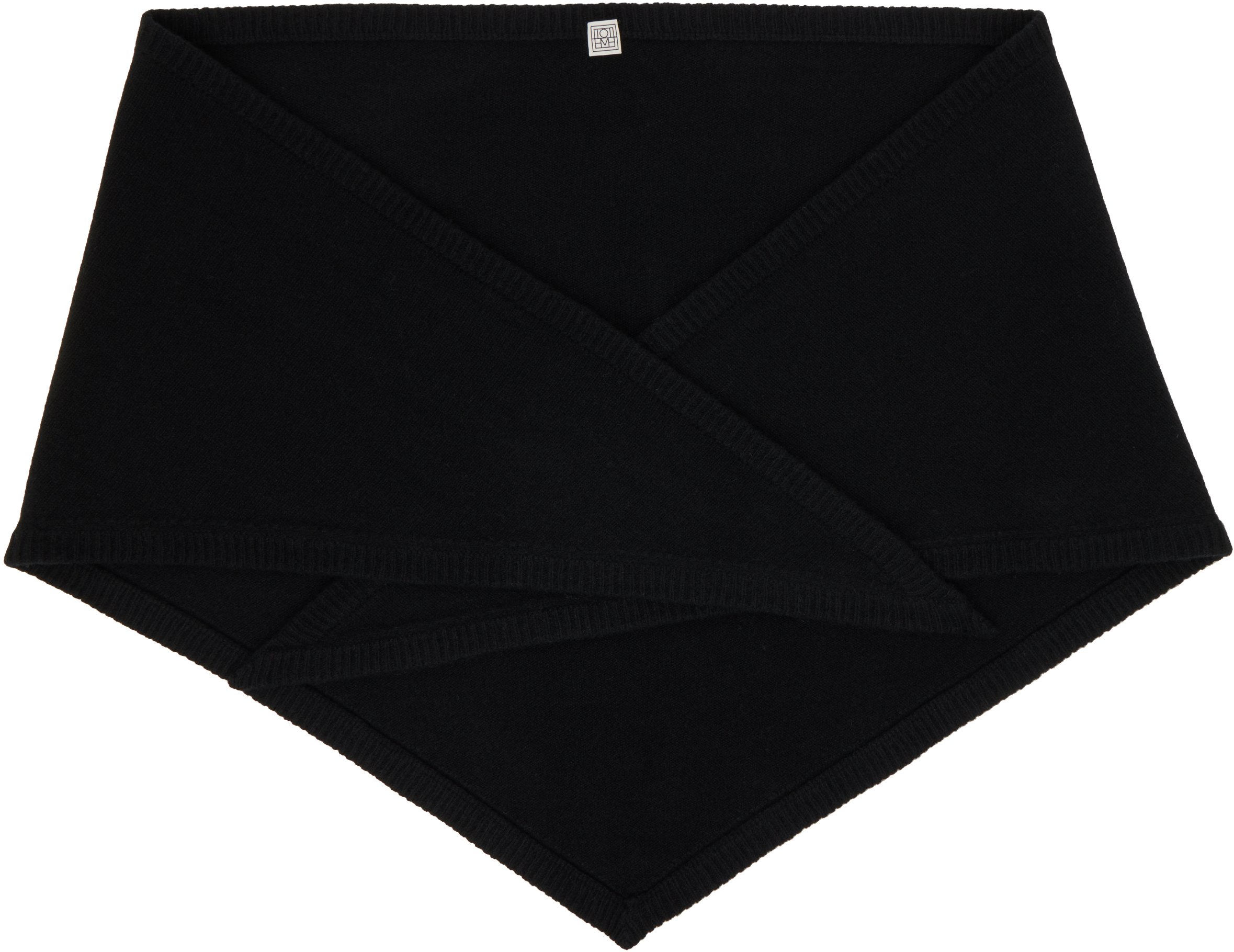 toteme black triangle wool cashmere scarf