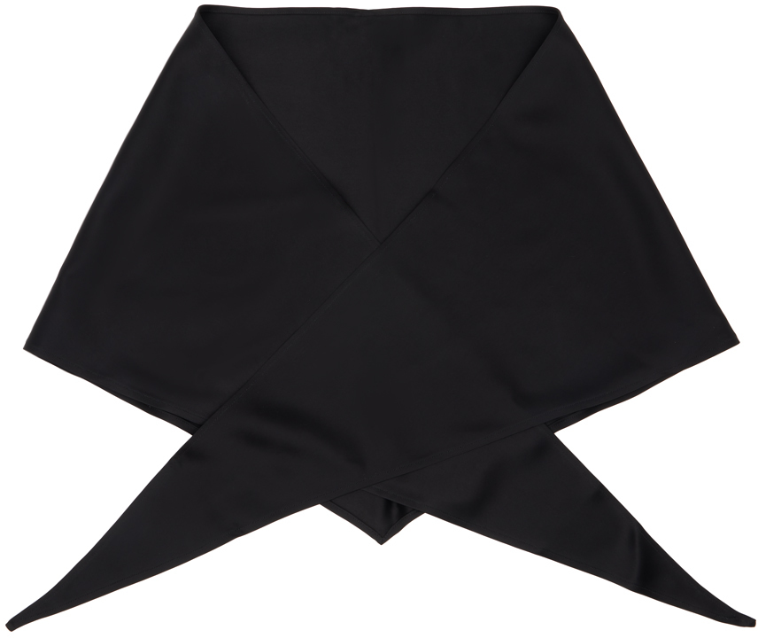 toteme black satin triangle scarf