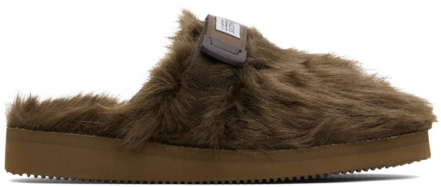 Shop Suicoke Brown Zavo-2eu Slippers In Dark Brown