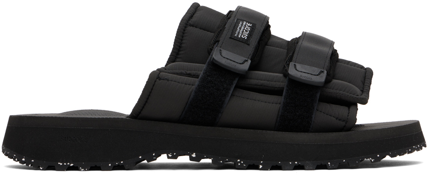 Suicoke Black Moto-puffab Sandals