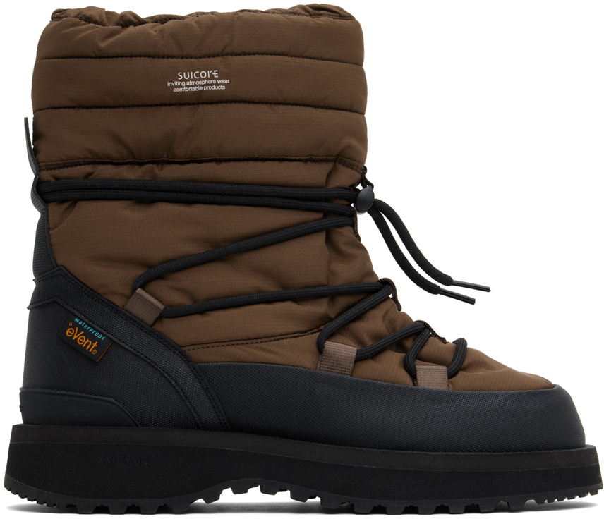 Shop Suicoke Brown Bower-trevab-hi-lace Boots In Brown/black