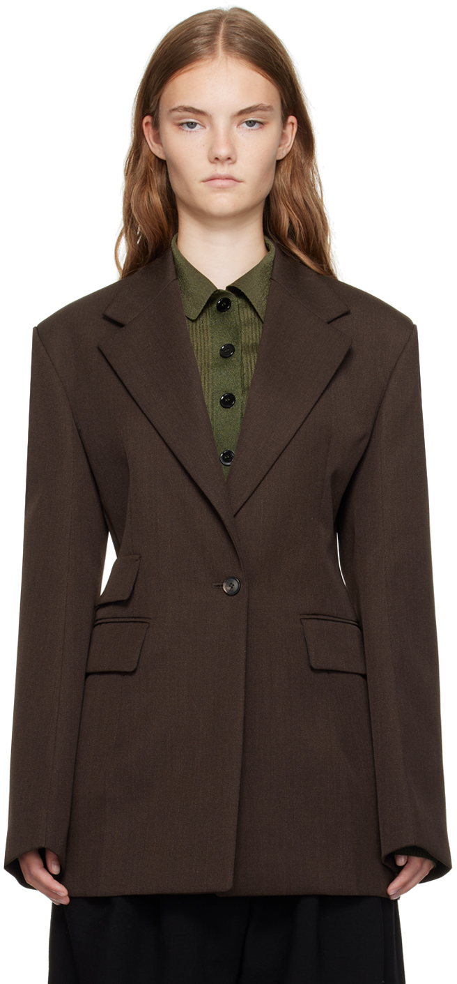 Brown Single-Breasted Blazer