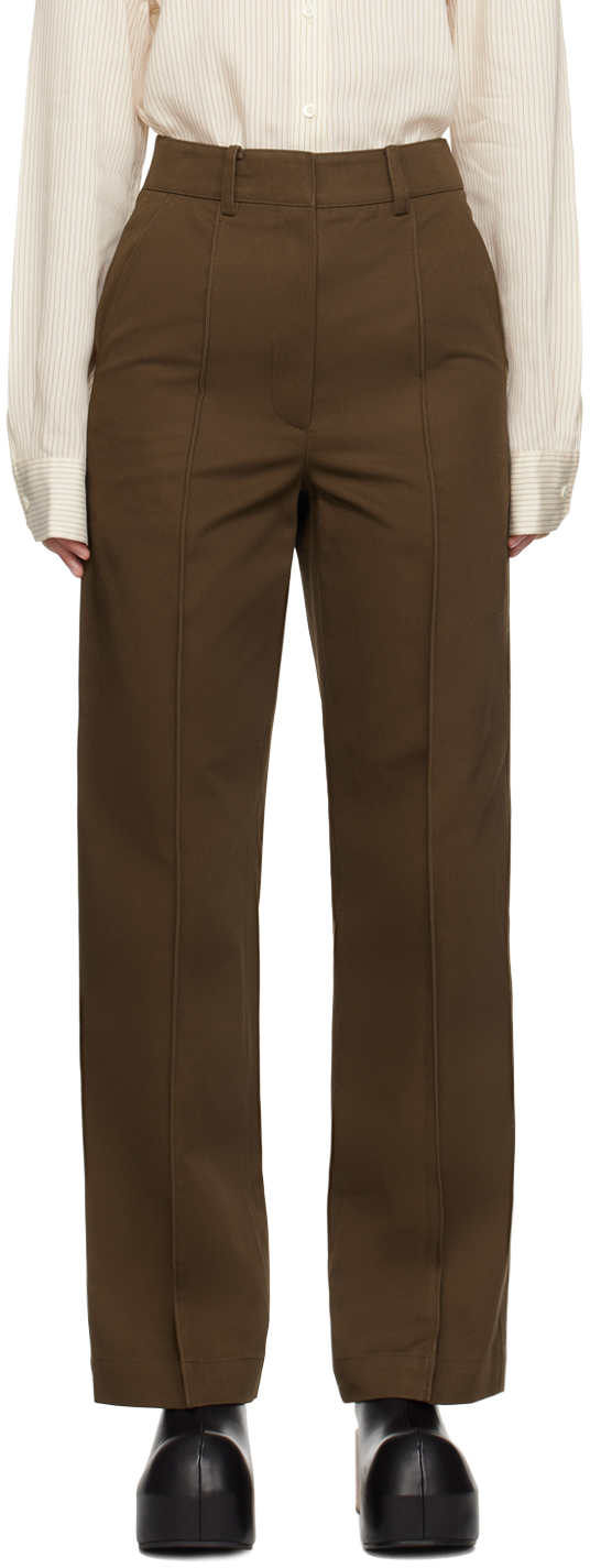 Brown Pinched Seam Trousers