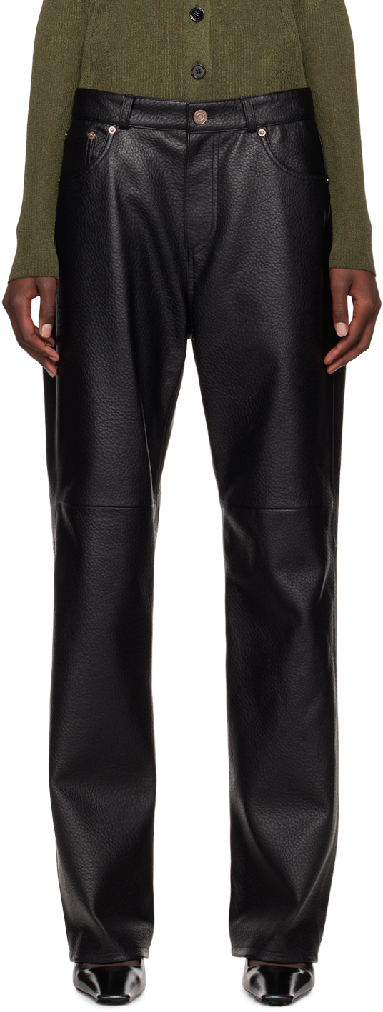 Shop Recto Black Greta Faux-leather Pants