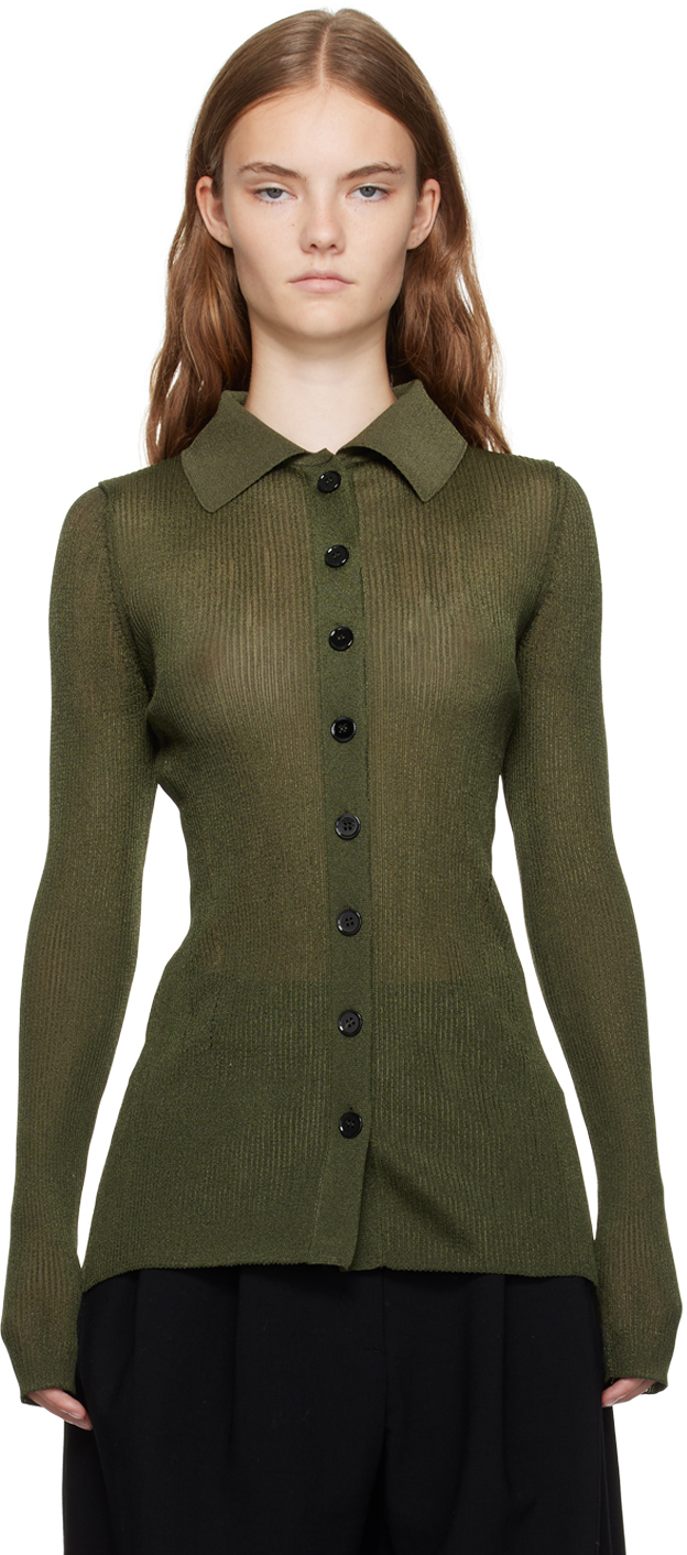 Green Both Sides Opening Cardigan