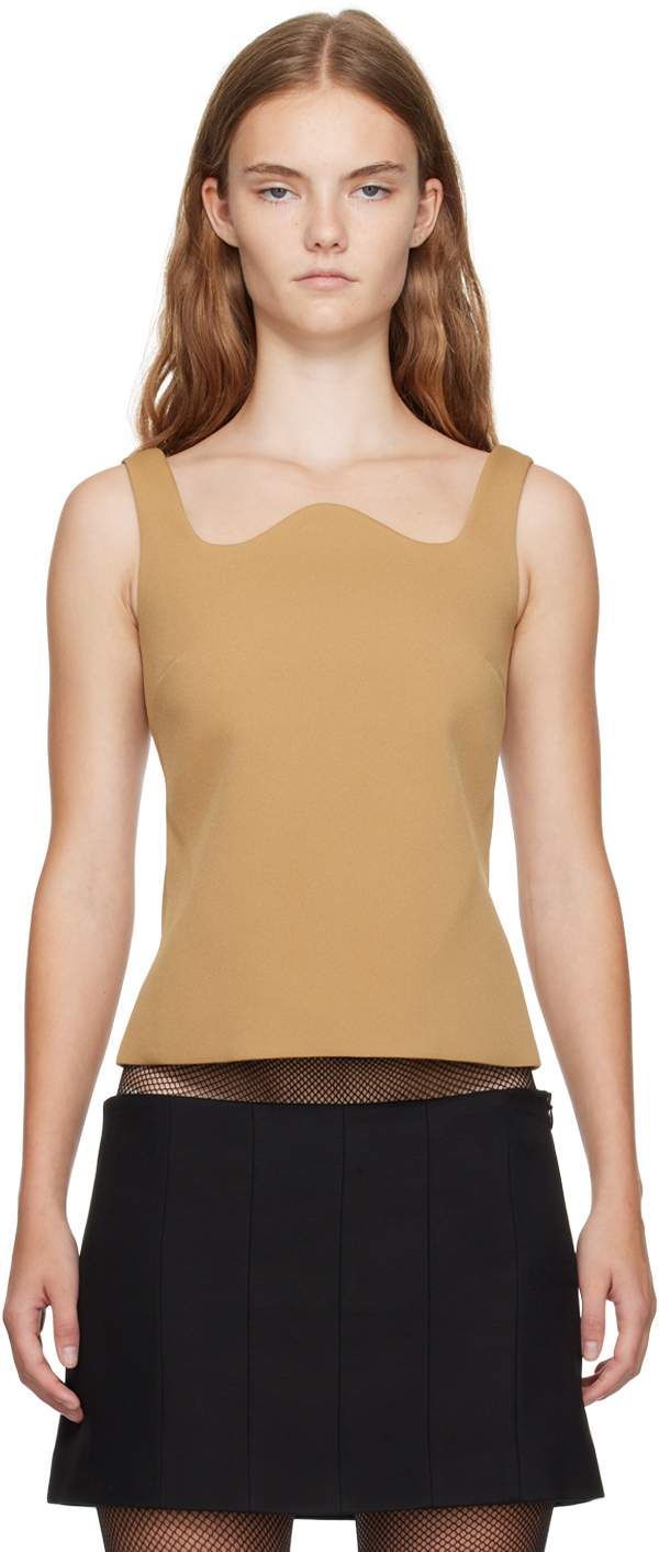 Yellow Signature Curved Neck Tank Top