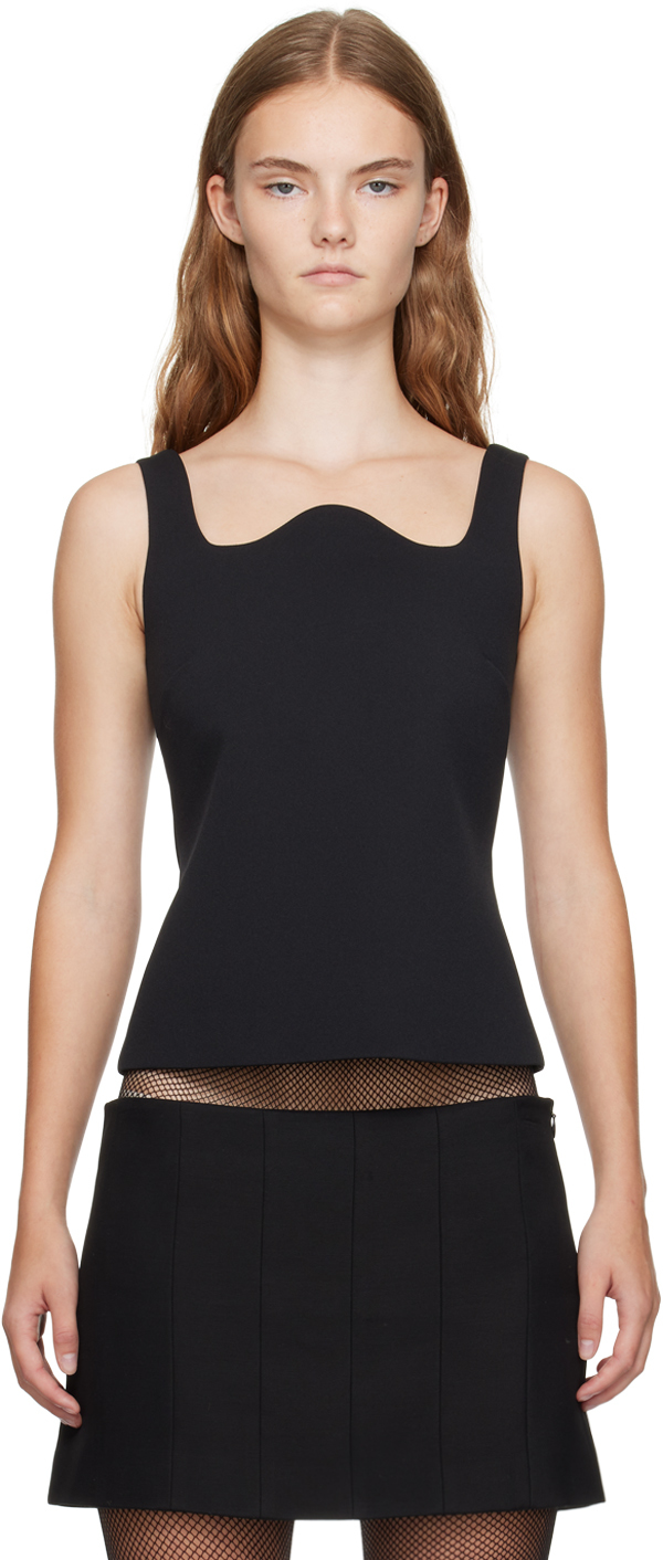 Black Signature Curved Neck Tank Top