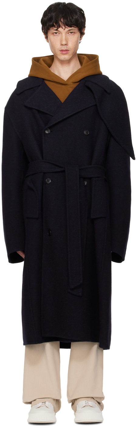 Navy Kuse Oversized Coat