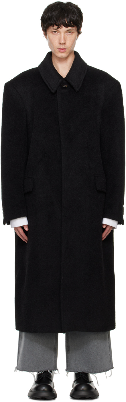 Black Balmacaan Coat