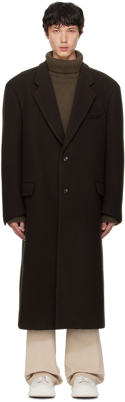 Shop Recto Brown Office Coat In Dark Brown