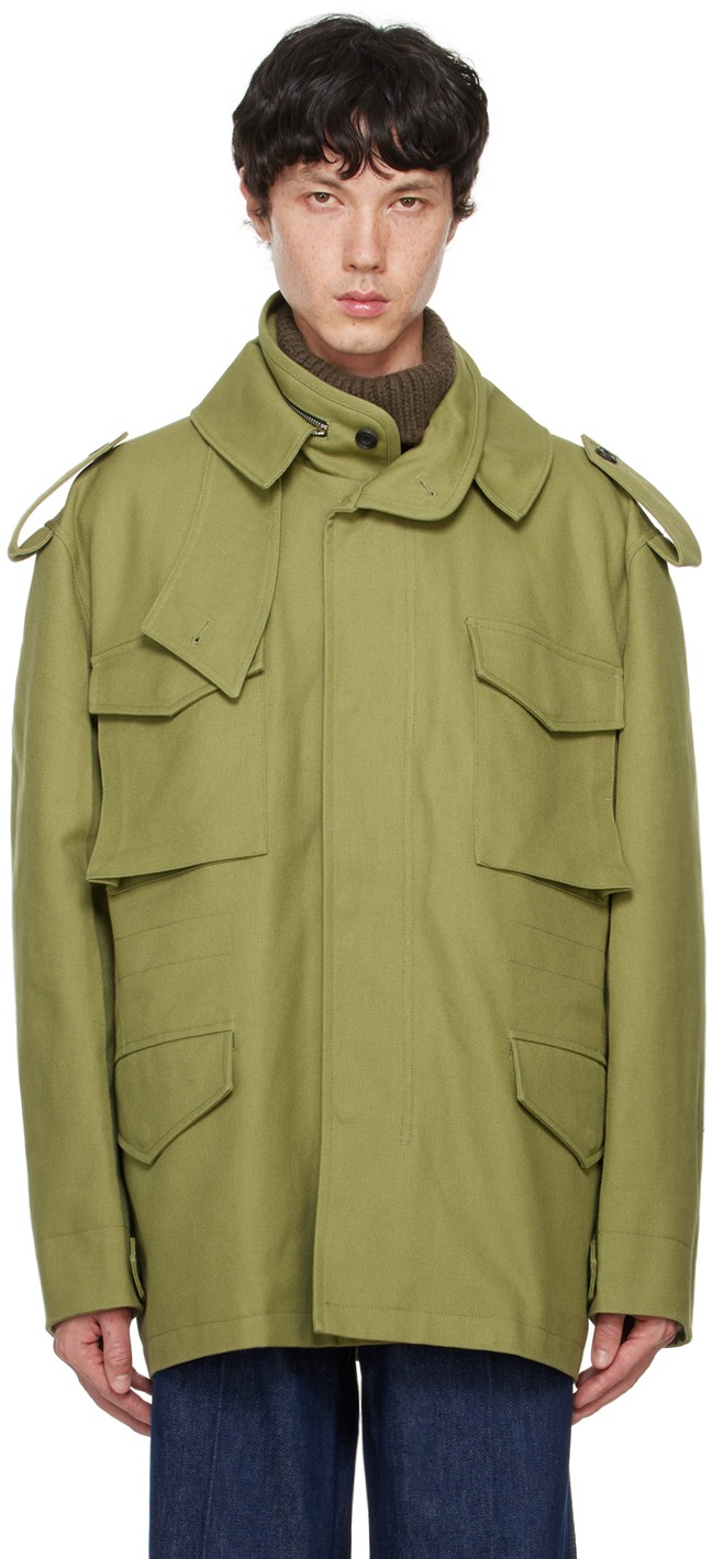 Khaki French Vintage Military Canvas Jacket