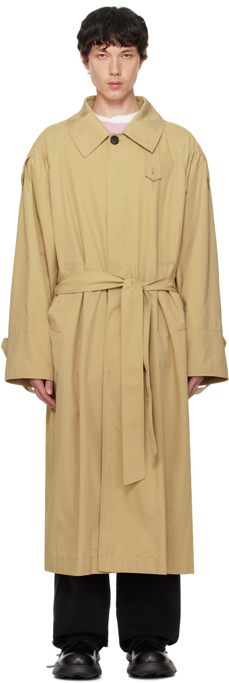 Shop Recto Beige Jack Trench Coat In Beige Khaki