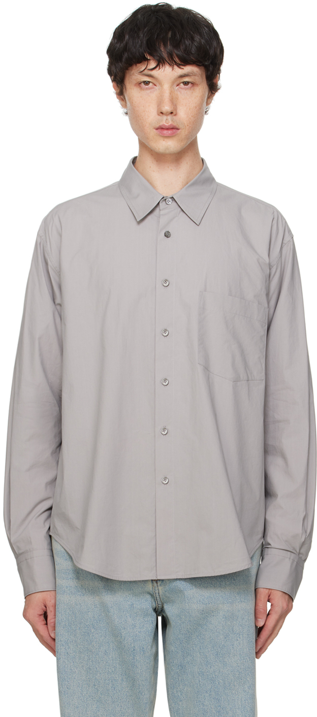 Shop Recto Gray Gigo Oversized Shirt In Cool Grey