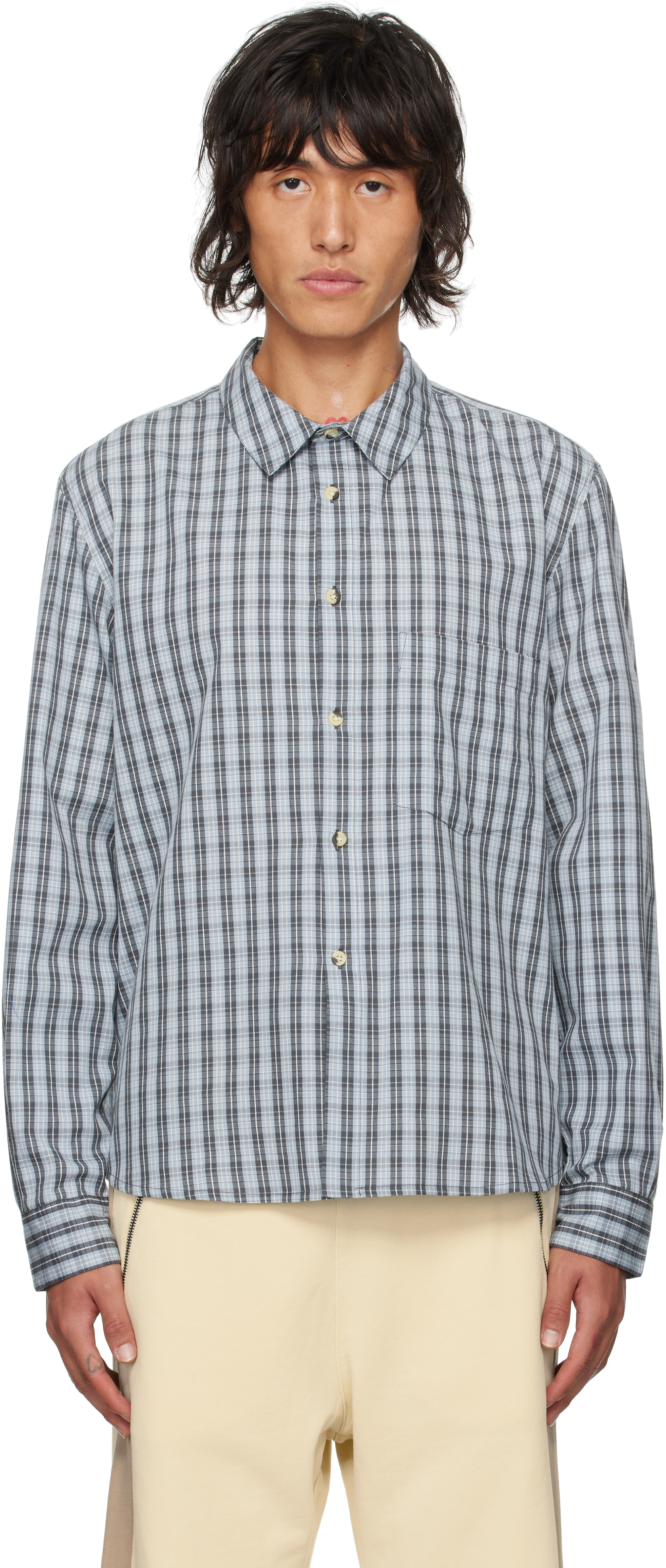 GIMAGUAS BLUE & GRAY MALE SHIRT 