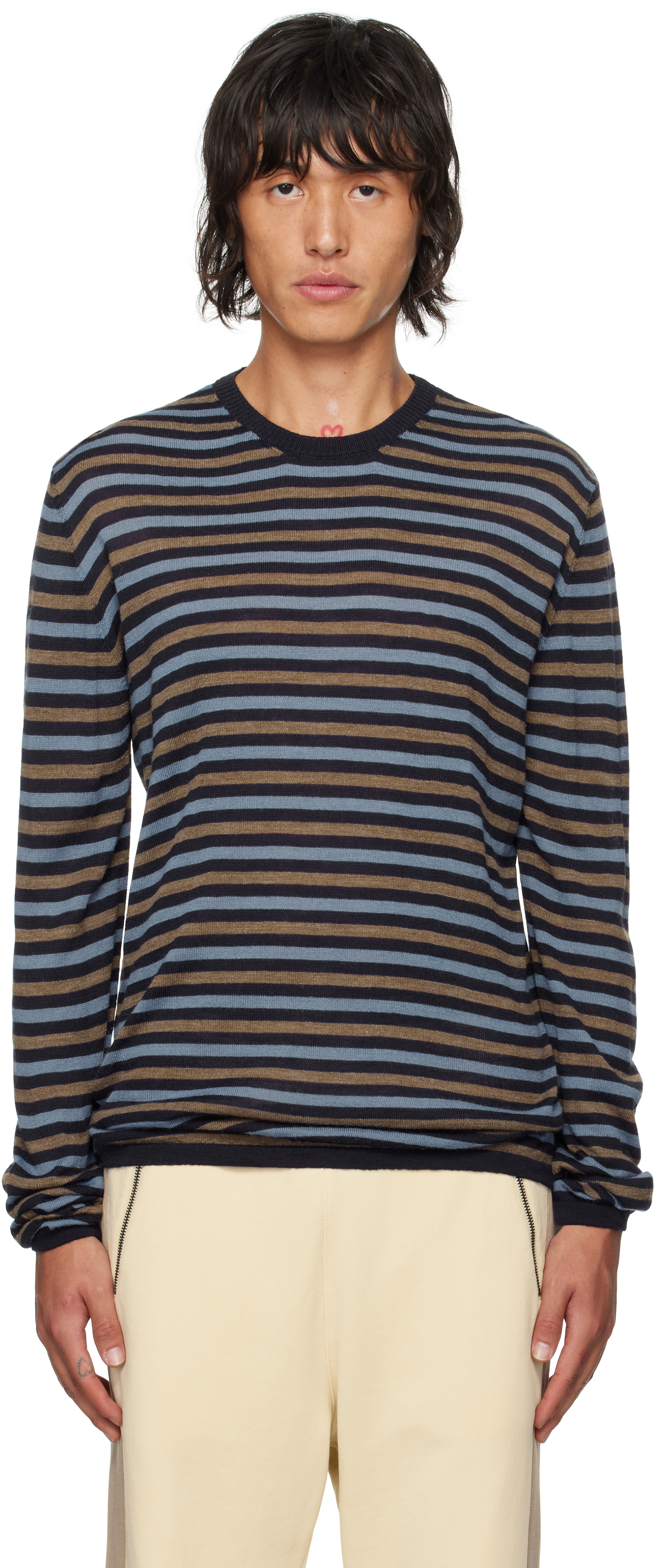 Blue & Brown Boulder Stripe Sweater