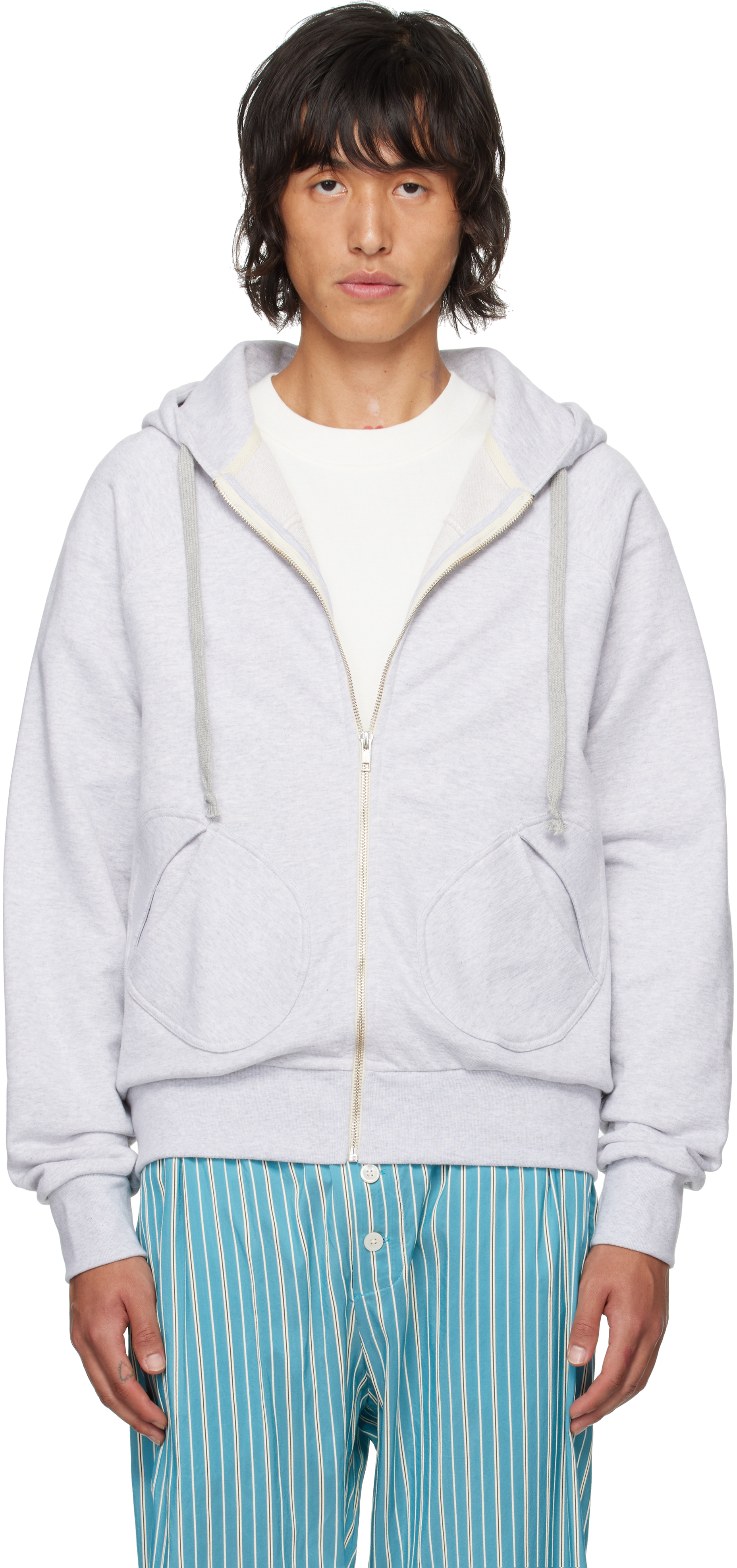 Shop Gimaguas Gray Oahu Hoodie In Grey Melange