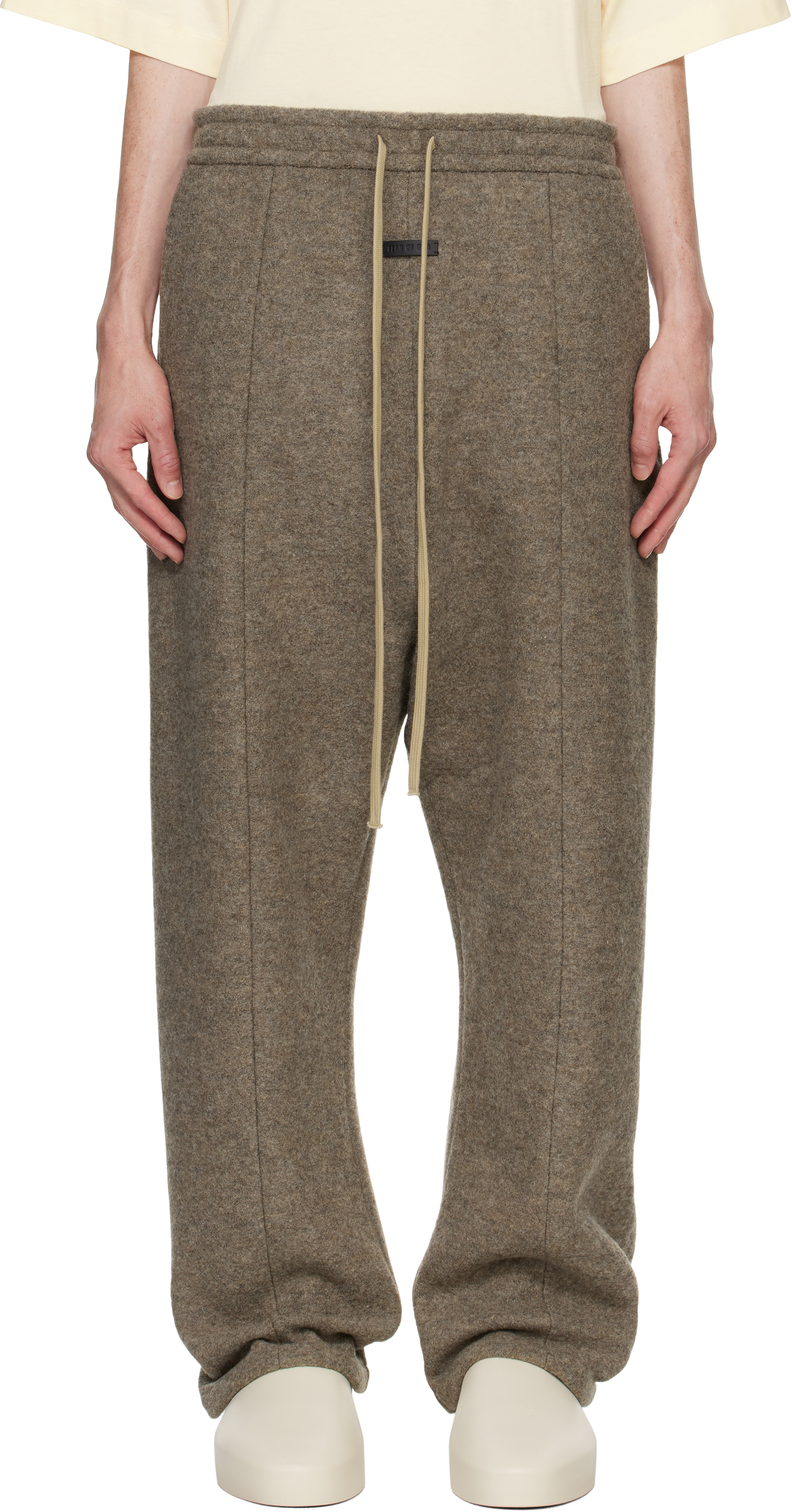 Shop Fear Of God Brown Boiled Wool Forum Lounge Pants In Wood