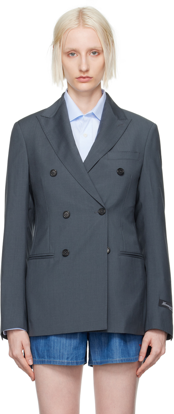 Shop Hommegirls Gray Wool Classic Blazer