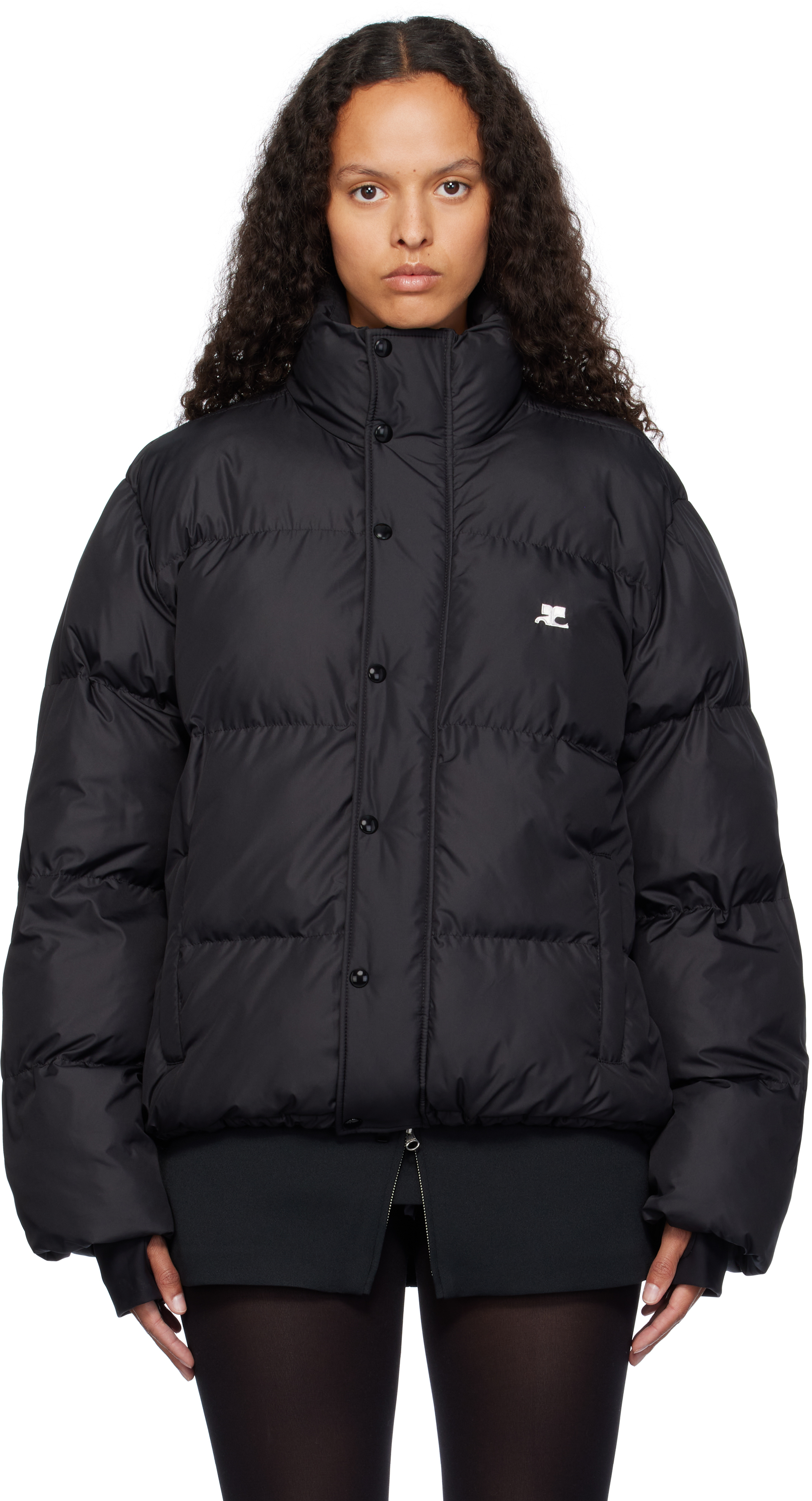 Shop Courrèges Black Insulated Puffer Jacket In 9999 Black