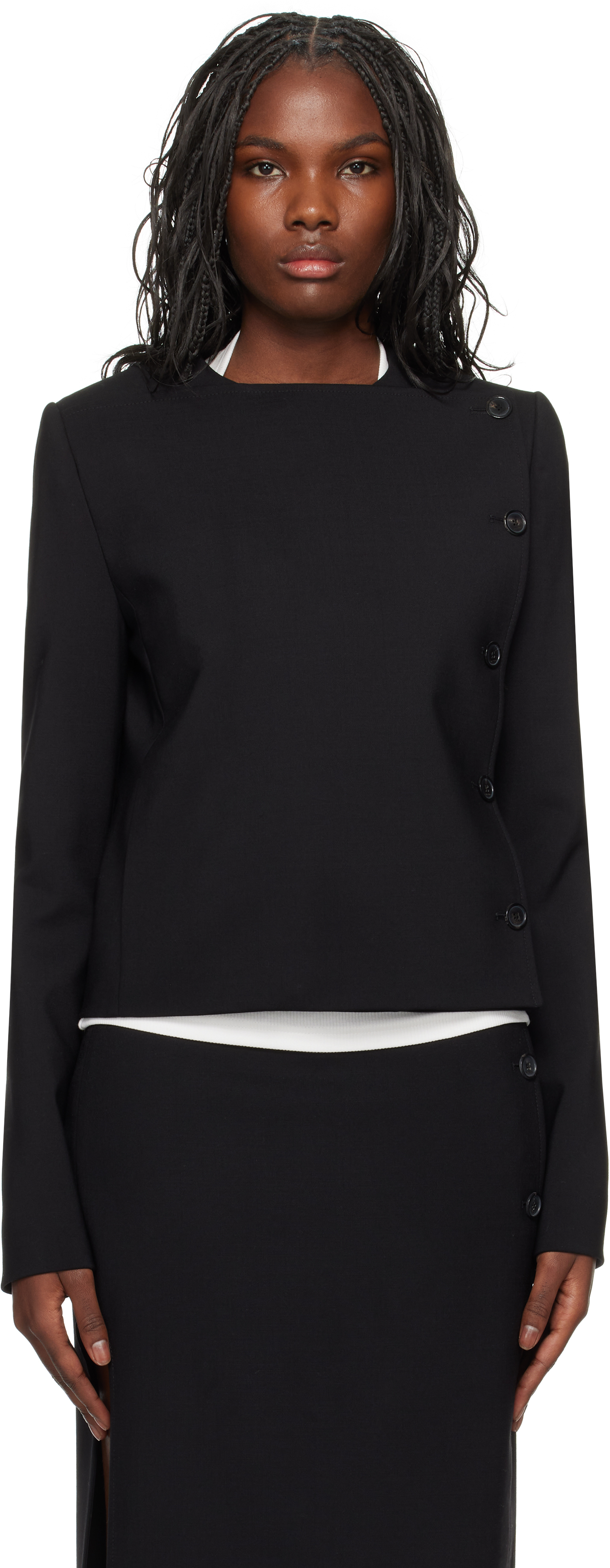 Courrèges Black Buttoned Tailored Jacket