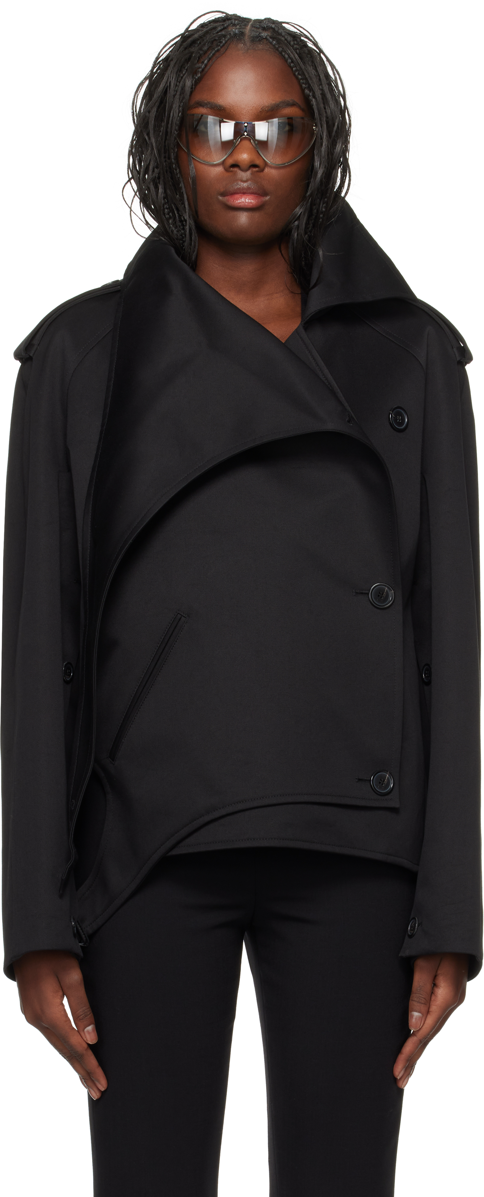 Courrèges Black Short Oblique Jacket