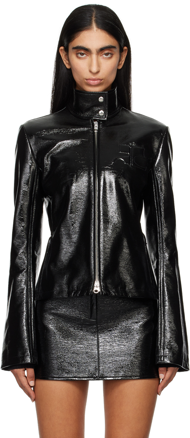 Courrèges Black Embossed-Logo Jacket