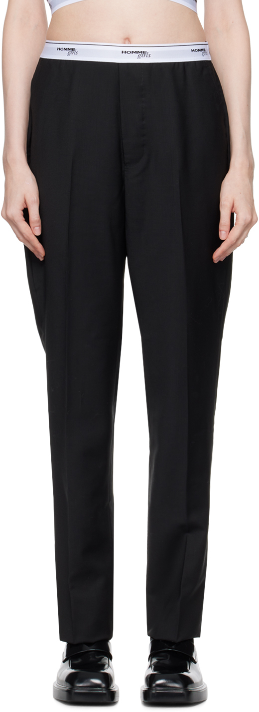 Shop Hommegirls Black Classic Trousers