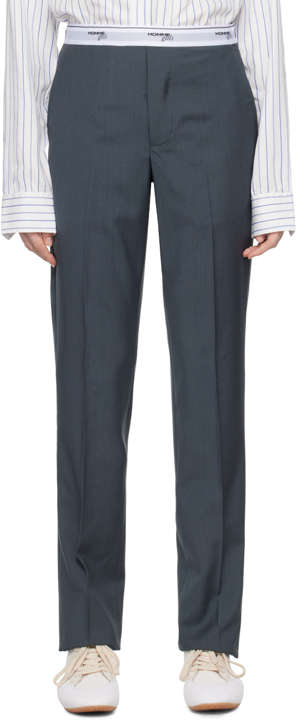 Shop Hommegirls Gray Classic Trousers