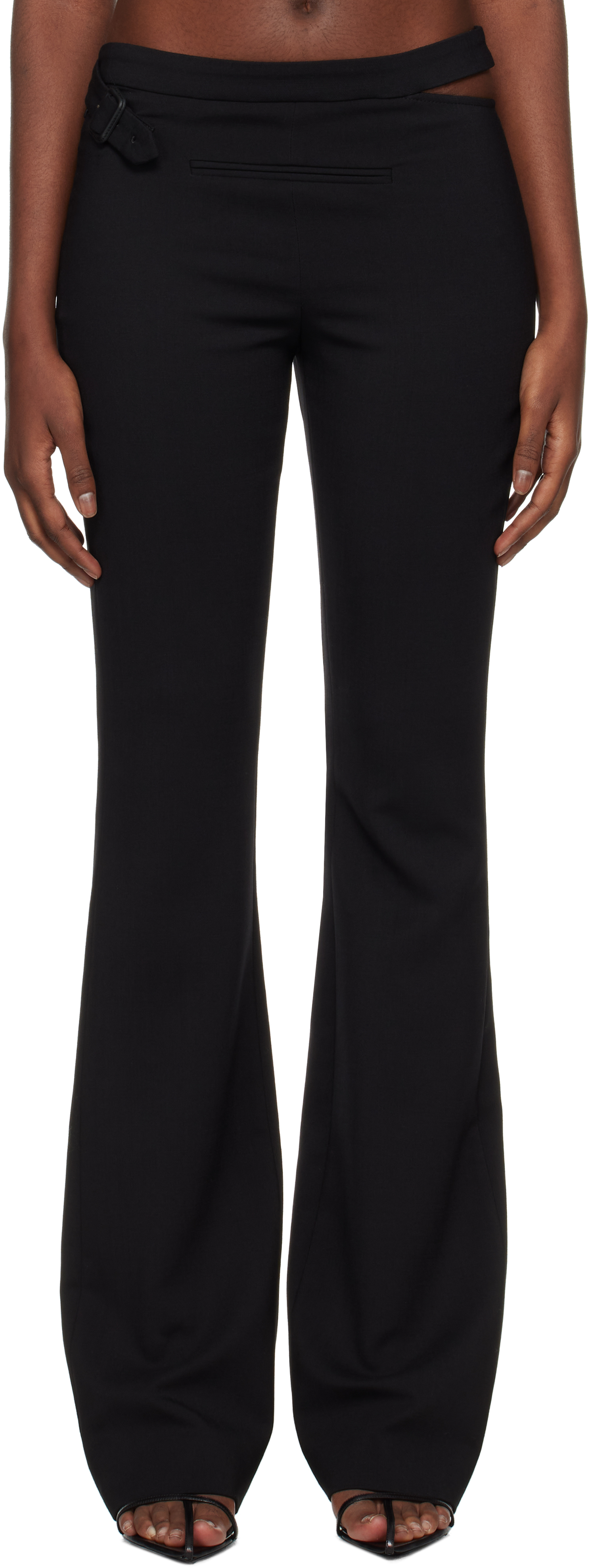 Courrèges Black Tailored Slash Trousers