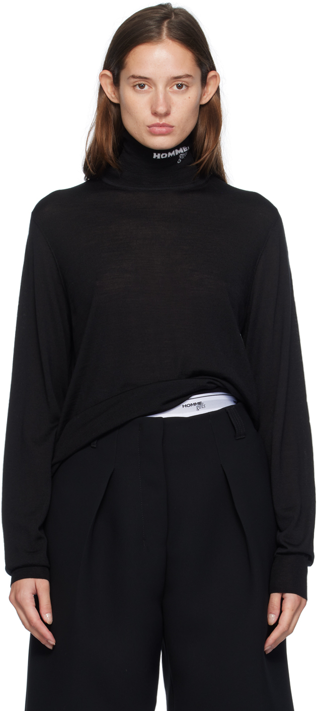 Merino Knit Turtleneck in Black