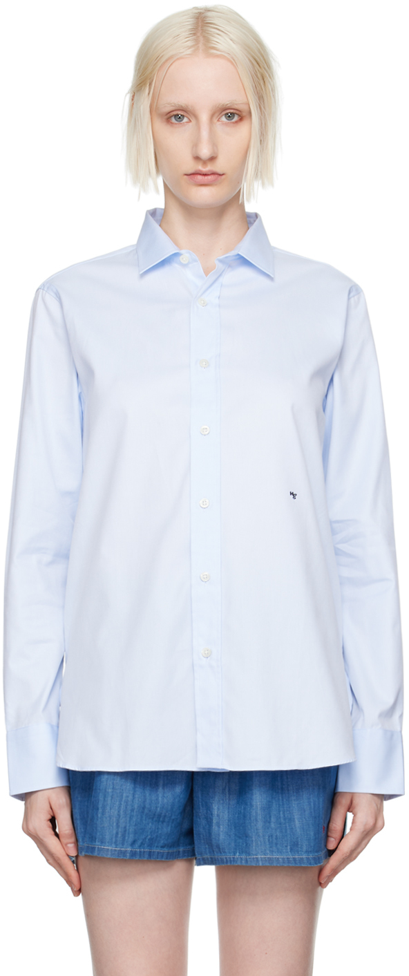 Shop Hommegirls Blue Classic Shirt In Chambray Blue