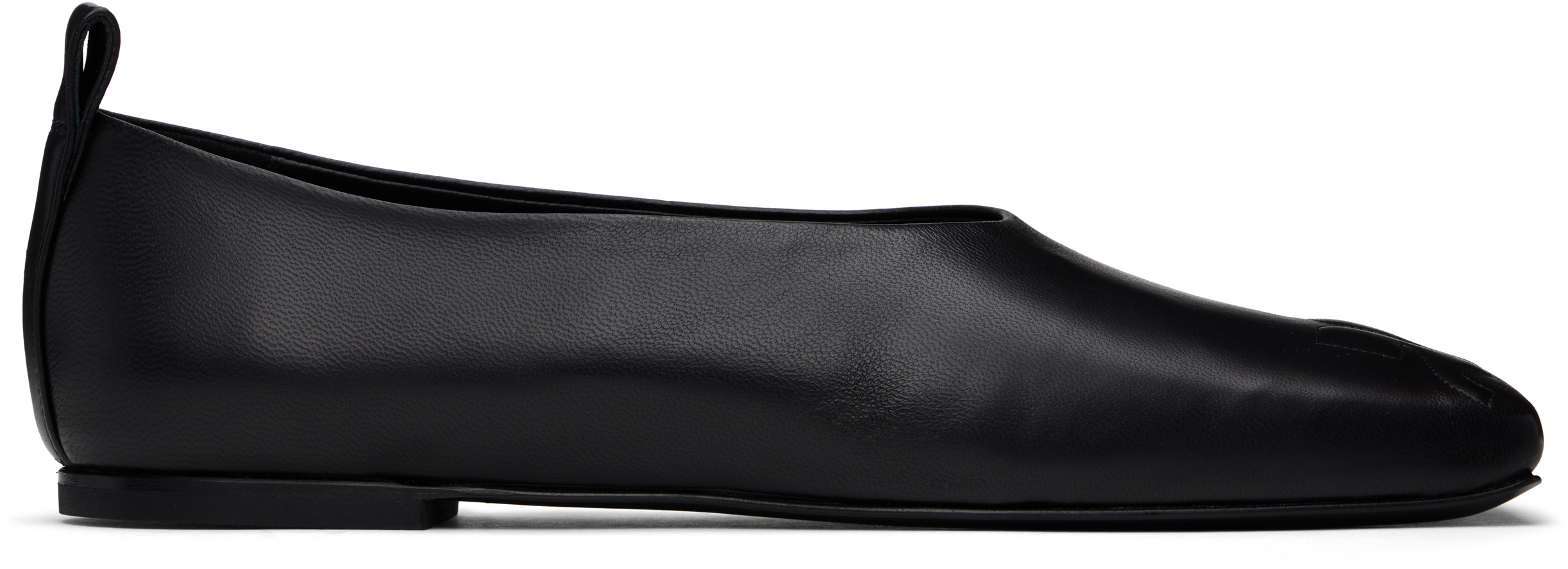 Courrèges Black Minimal Leather Loafers