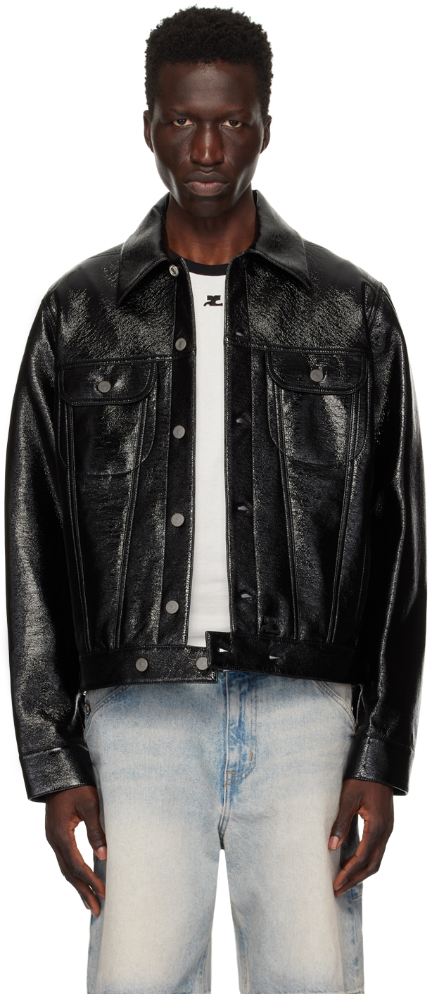 【関税&送料込】Courreges Jackets Black COURRÈGES - BLACK VINYL ZIPPED BIKER JACKET – LE LABO STORE