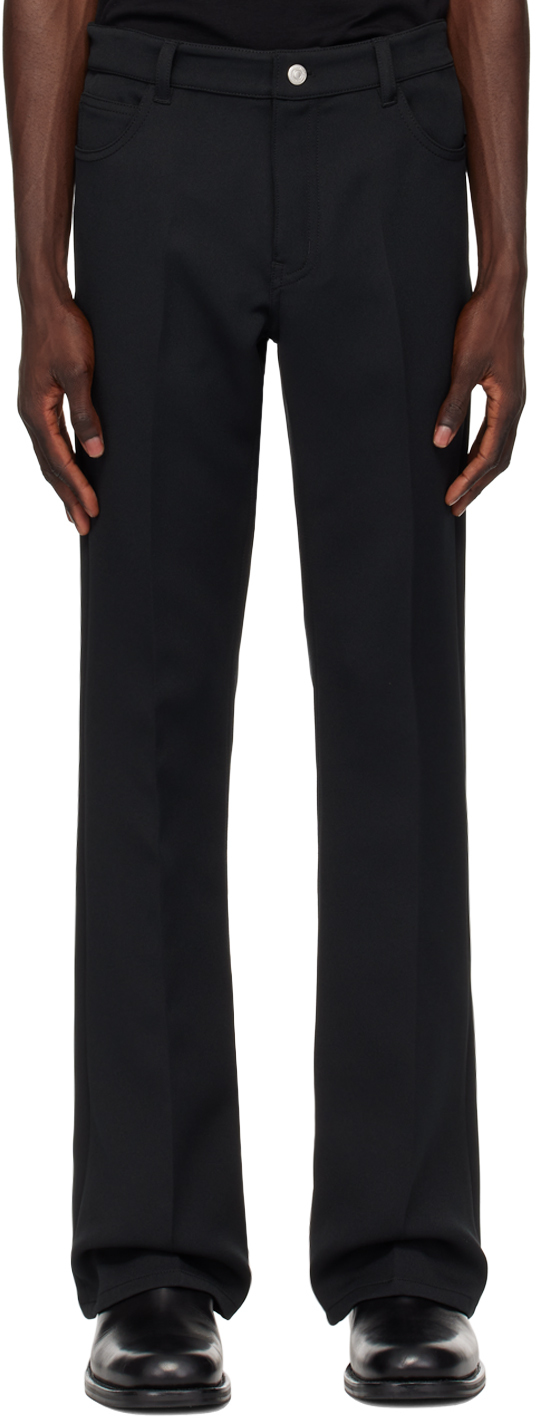 Shop Courrèges Black Signature 70's Bootcut Trousers In 9999