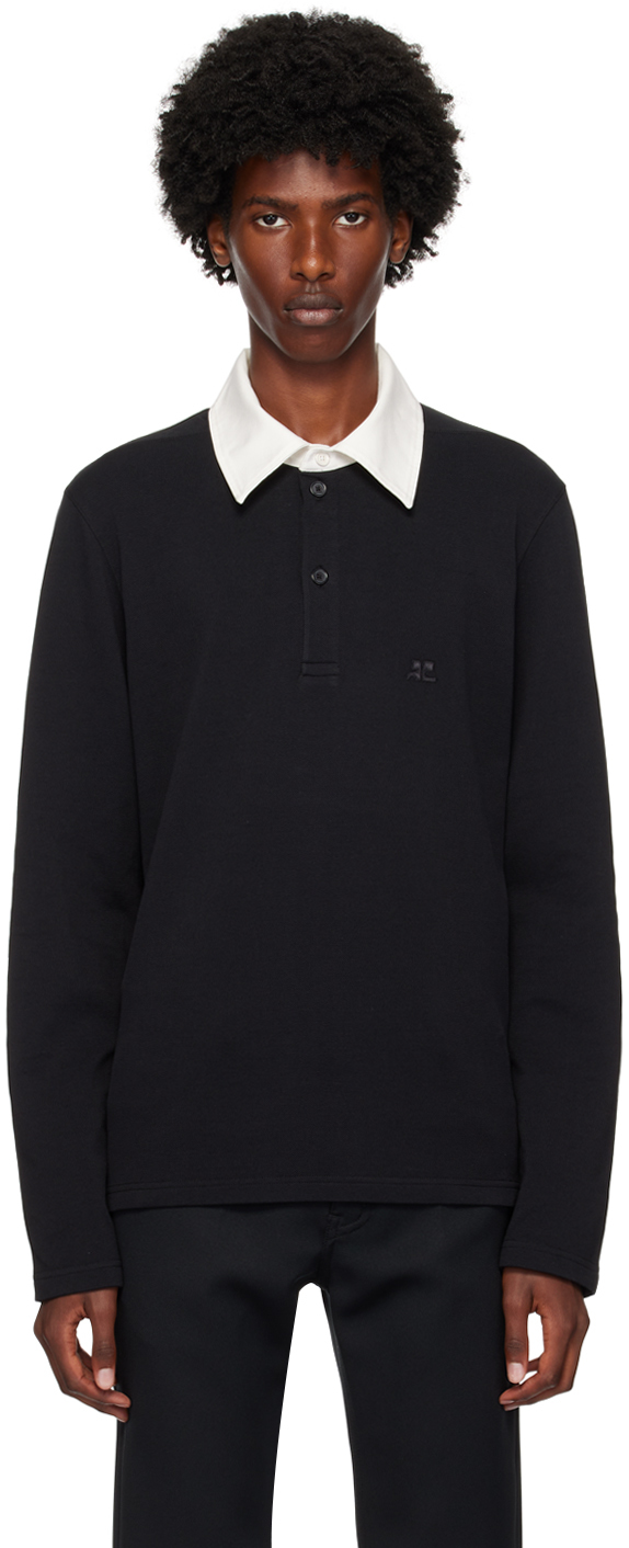 Courrèges Black Contrasting Polo