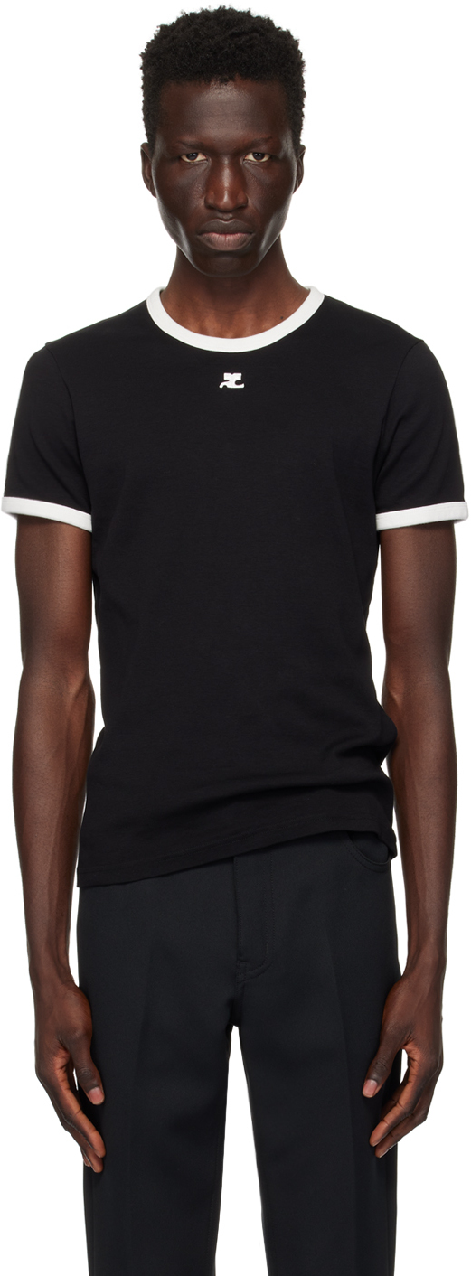 Courrèges Black Signature Contrast T-Shirt