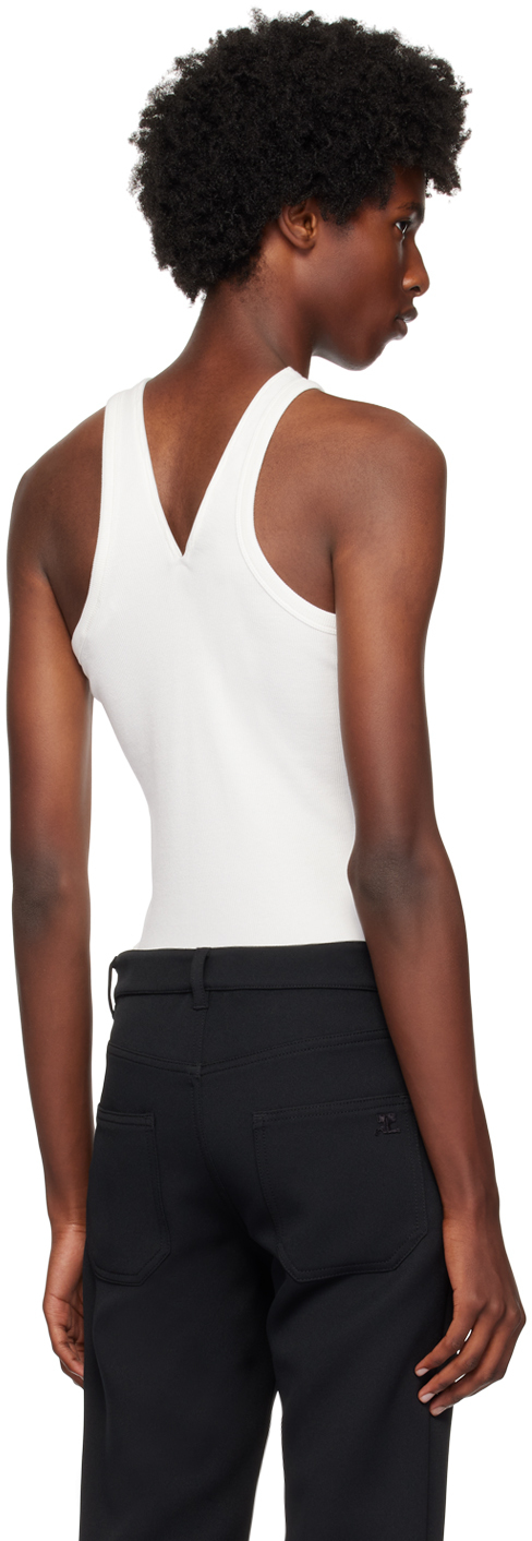 Courrèges White Zipped Tank Top In 0001