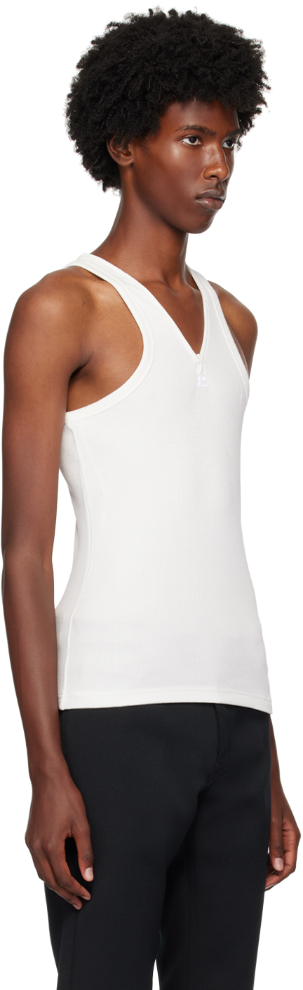 Courrèges White Zipped Tank Top In 0001